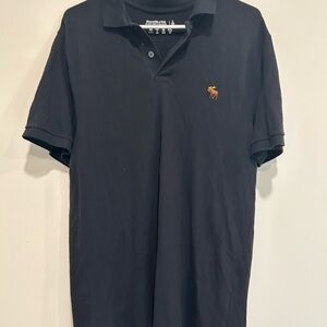 Abercrombie and Fitch Men's Black Polo Shirt L